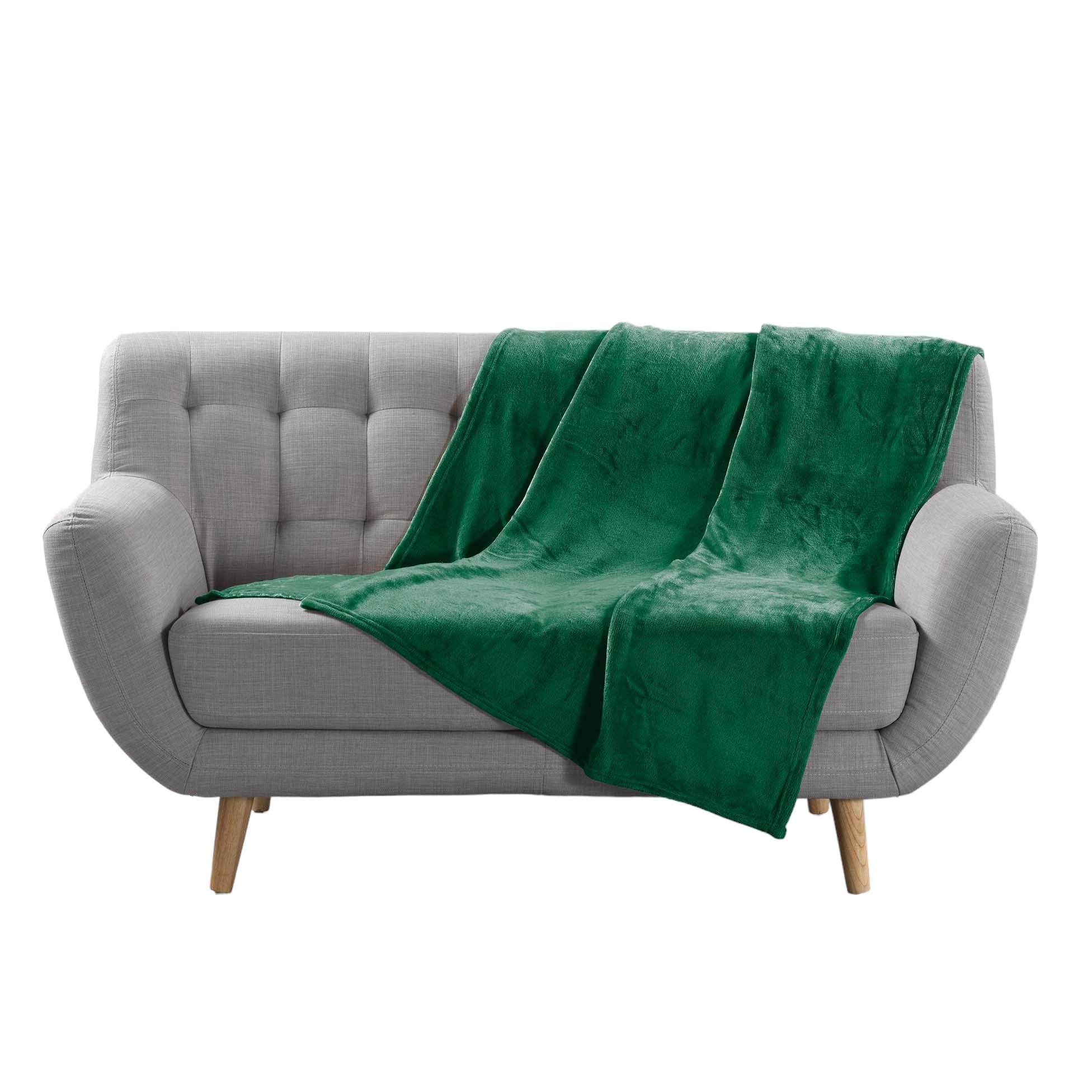 Plaid flanelle vert Douceur d'Intérieur pour vos soirées cocooning
