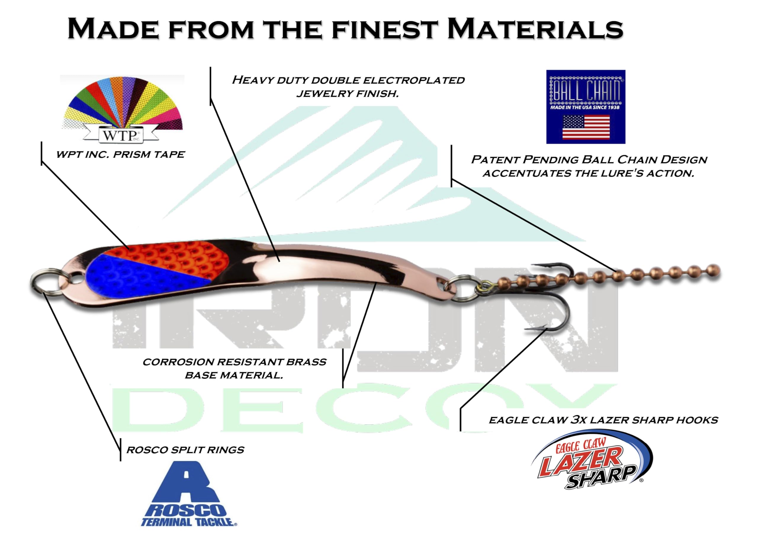 IRON DECOY Steely Spoon - Señuelos de pesca, paquetes múltiples, fundición, curricán, jigging, hielo, lago, río, arroyo, agua dulce, trucha, lubina, lucioperca, salmón, crappie, lucio