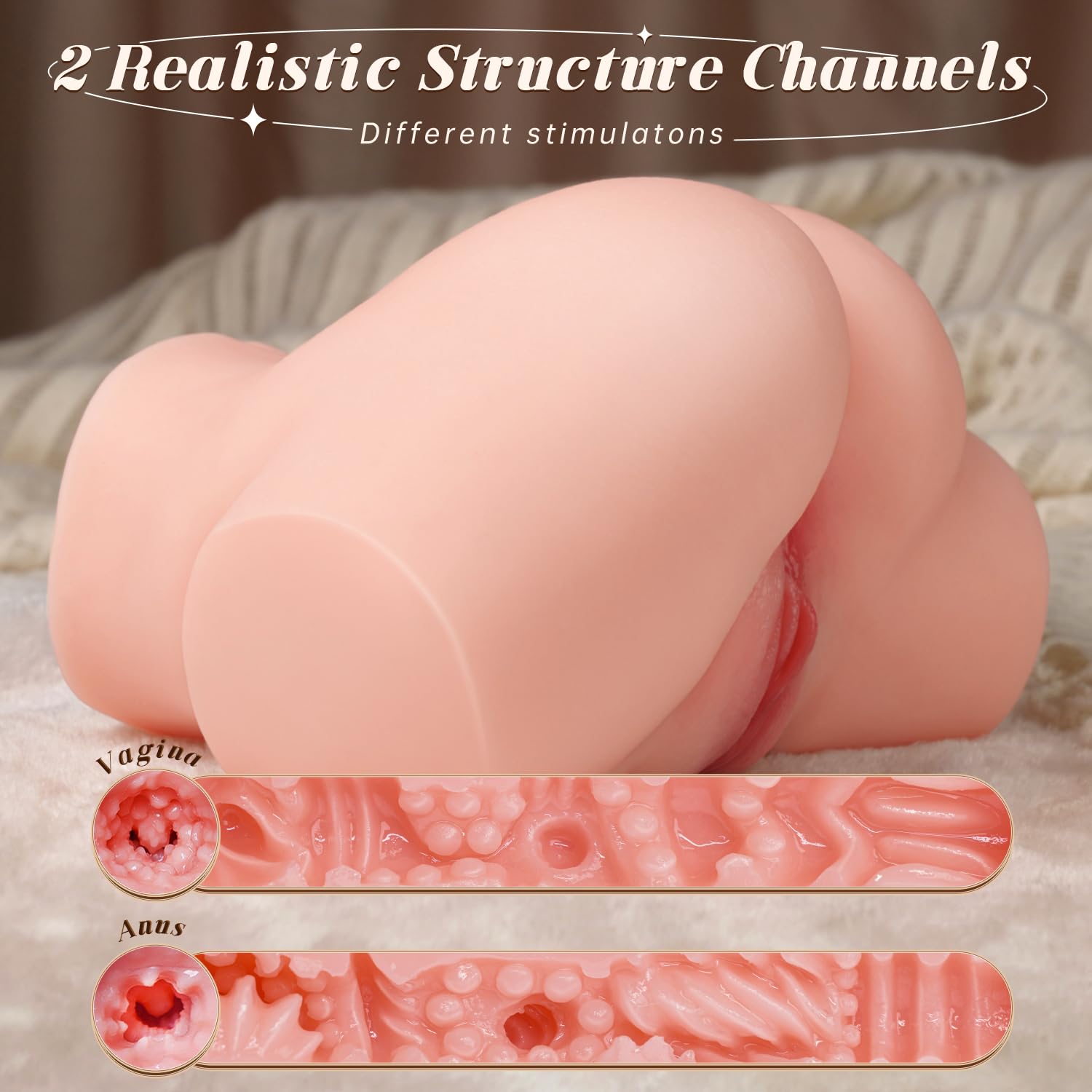 BIG SHOCKED Sex Doll Pocket Pussy for Men - Men's Sex Toys Male Masturbators Realistic Adult Toys Sex Dolls Stroker 3D Lifelike Soft Butt with Vagina Anal Sex Pleasure Skin Color Adult Toy