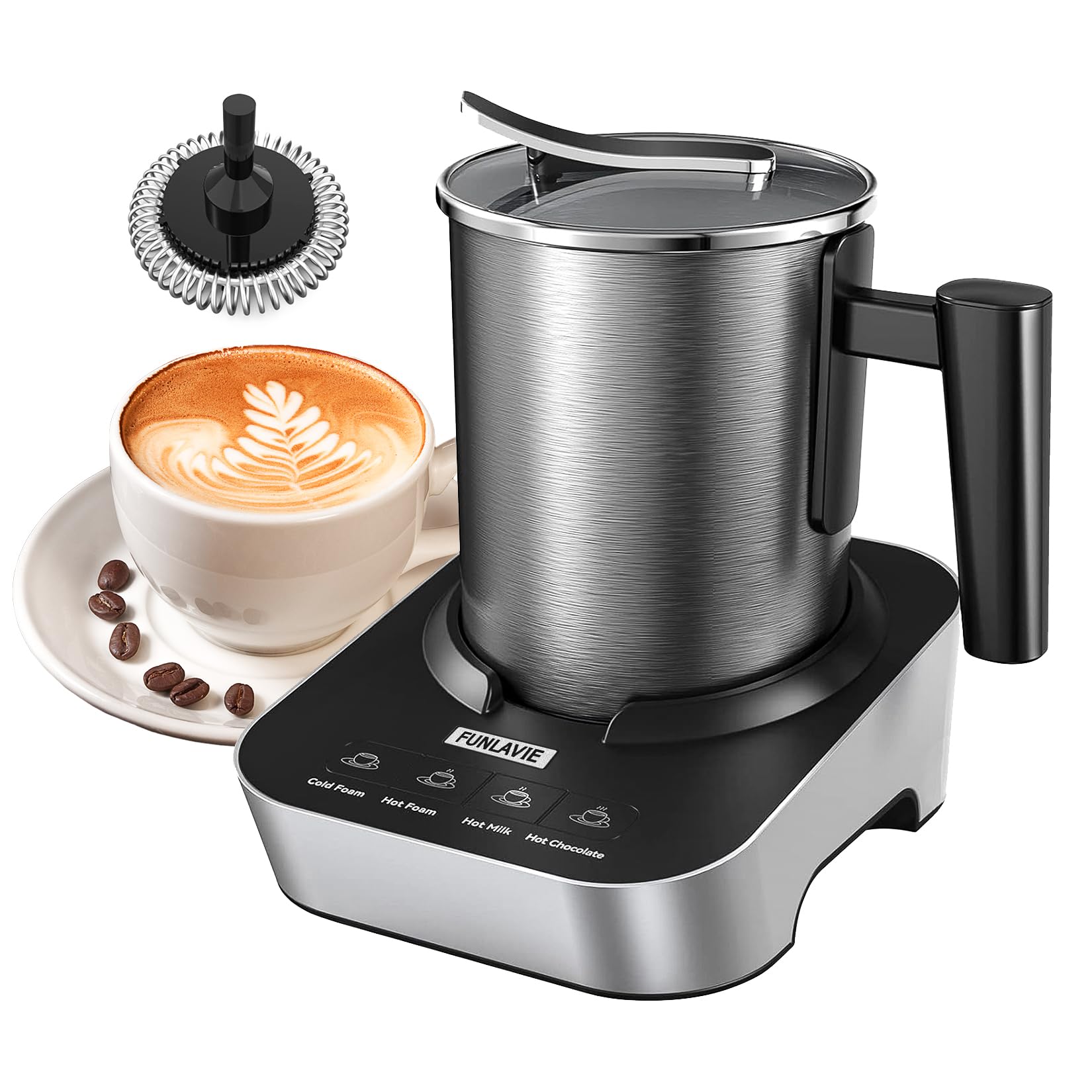 ぷーさまメゾフォルテ2セット Amazon.com: FUNLAVIE 4-in-1 Electric Milk Frother and Steamer