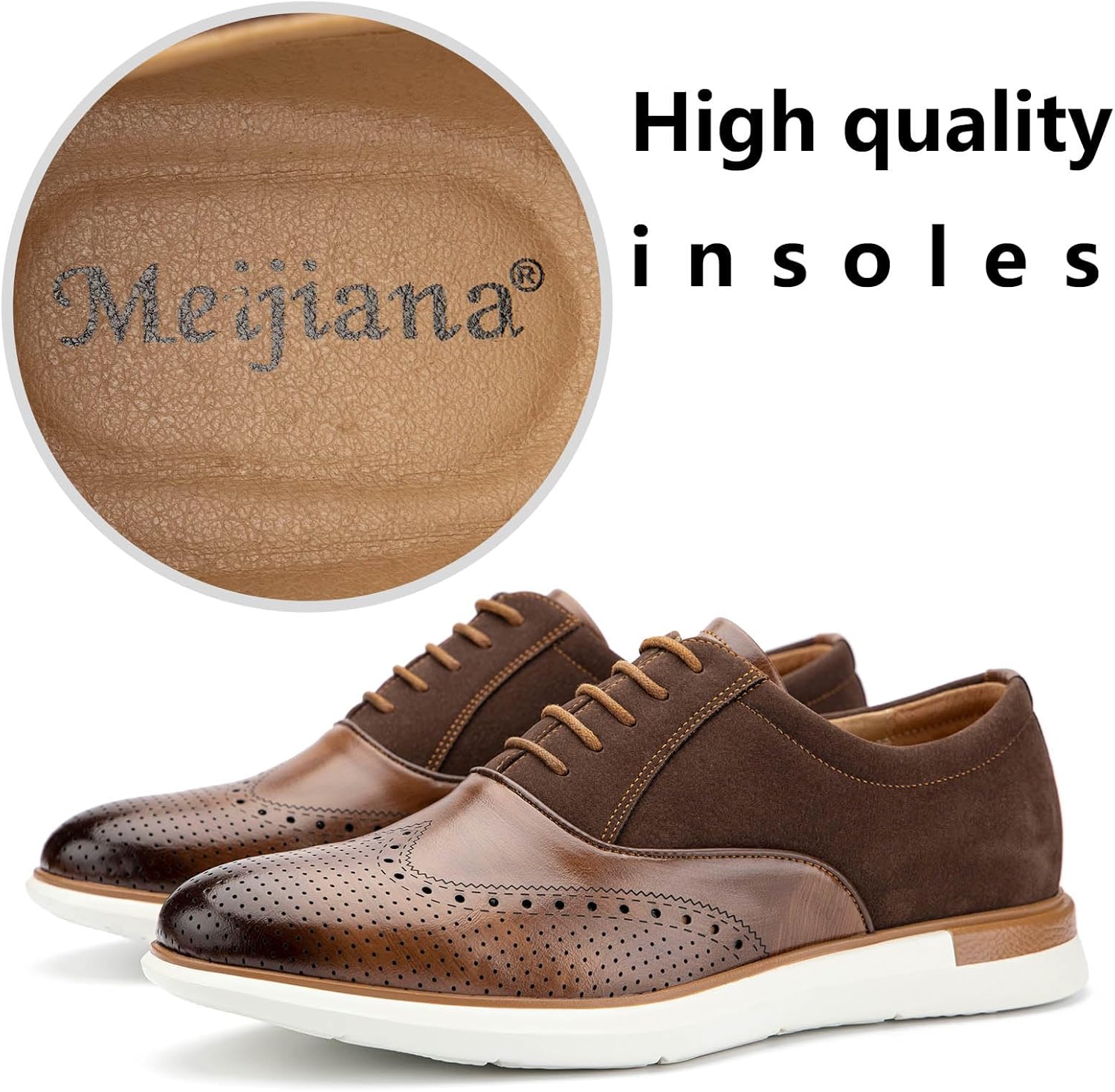 Meijiana Men's Oxfords Casual Dress Shoes Leather Lace Up Shoes for Men Business Oxford Shoes - Image 5