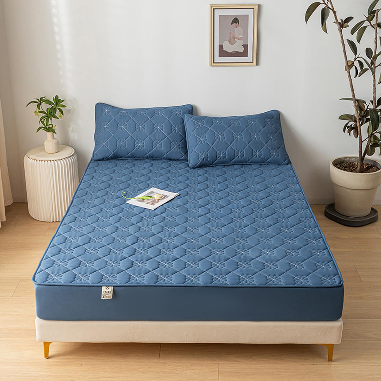 Protège Matelas Imperméable 200x220,Protège Matelas avec élastique Ajusté Alèse