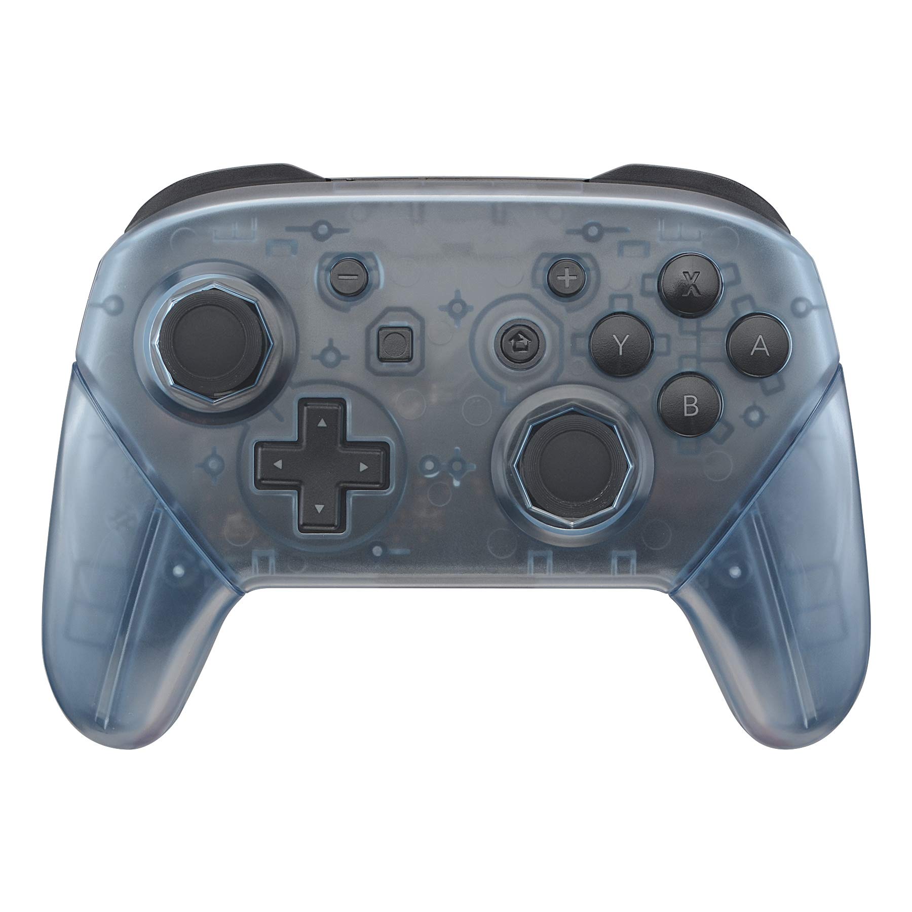 eXtremeRate Coque de Remplacement pour Nintendo Switch Pro Manette, Coque Avant avec Trou de Joystick Octagonal, Etui Arrière avec Poignées Grips pour Manette Switch Pro Bleu Glacier