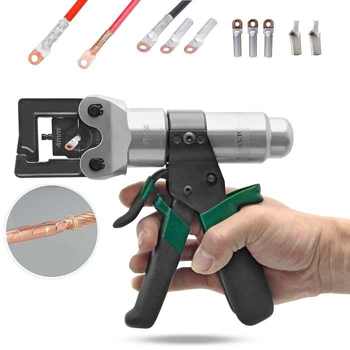 Buy CGOLDENWALL Manual Hydraulic Crimping Tool with 180°Head Rotation