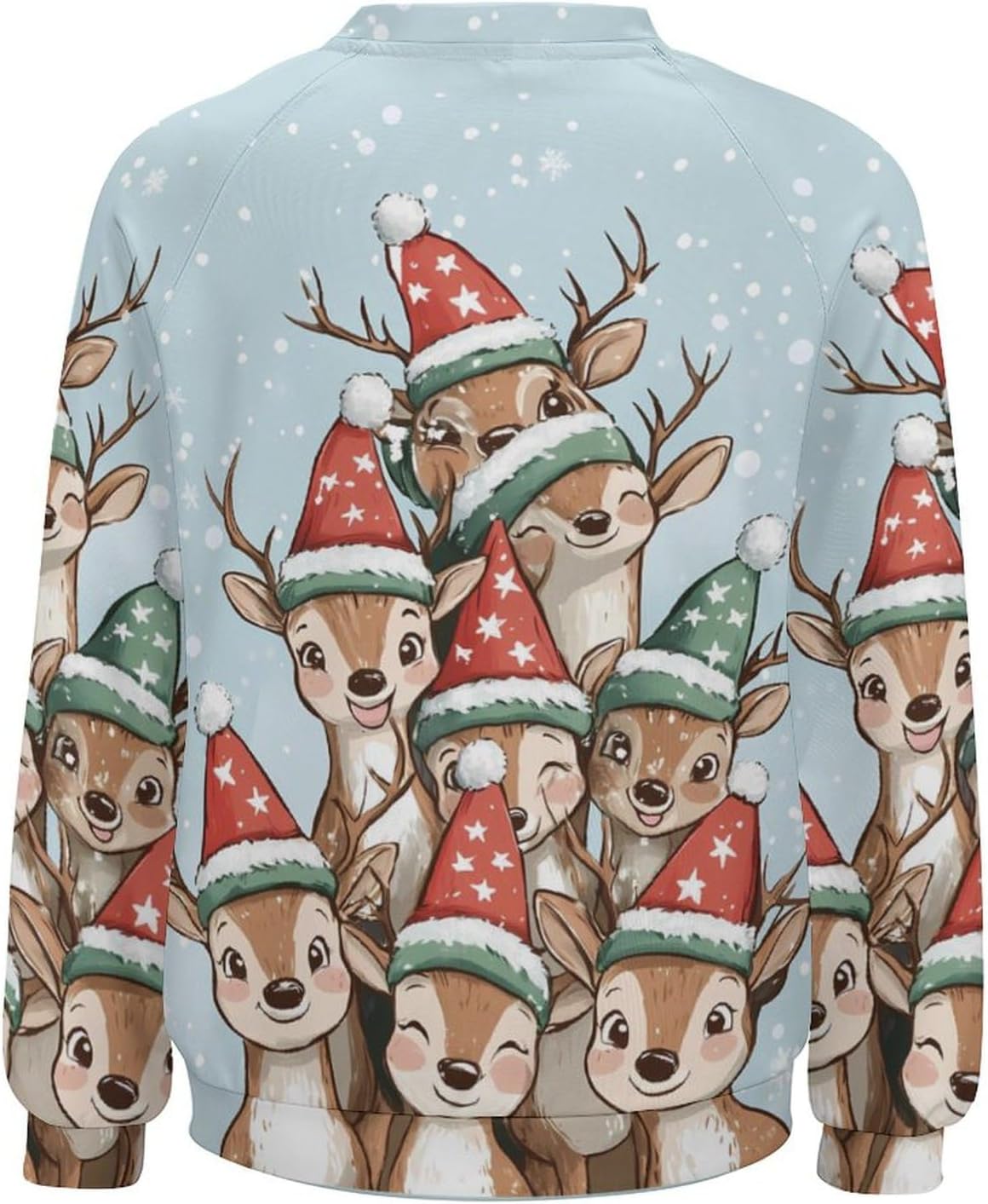 Womens Christmas Sweatshirts Funny Reindeer Graphic Crewneck Pullover Tops Casual Long Sleeve Xmas Shirts