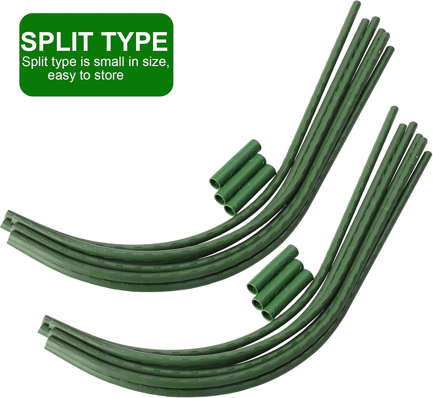6pcs Greenhouse Hoops, Plant Support Garden Stakes, Lightweight Tall Plant Grow Tunnel Hoop, Plastic Coated Rust-Free Steel Pipe Hoop for Garden Fabric Netting Covers Raised Beds