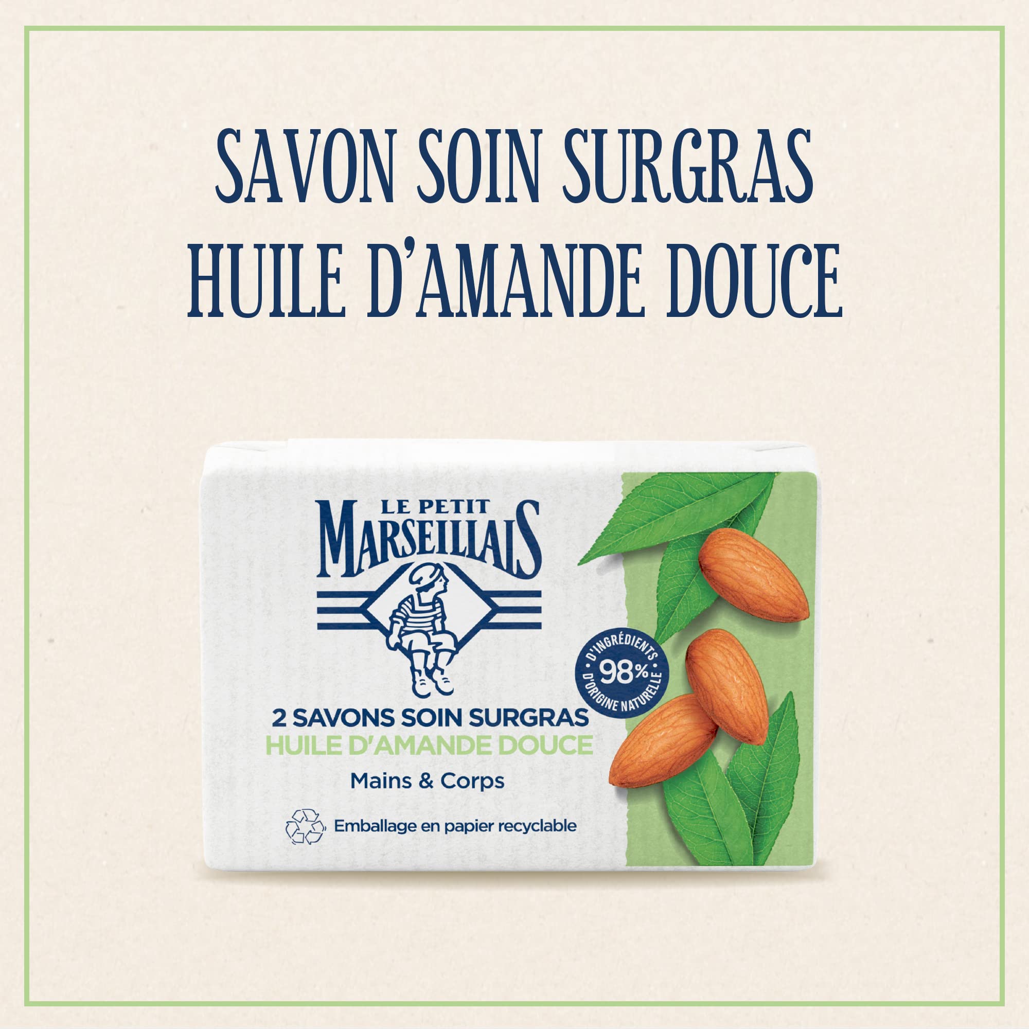 Le Petit Marseillais Mydło Kraft ze słodkimi migdałami 2x100g