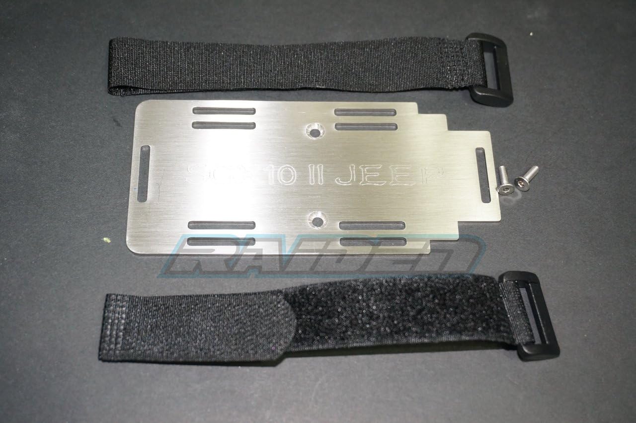Stainless Steel Rear Upper Extend Battery Holder Plate for Axial 1/10 SCX10 II AX 90046 90047