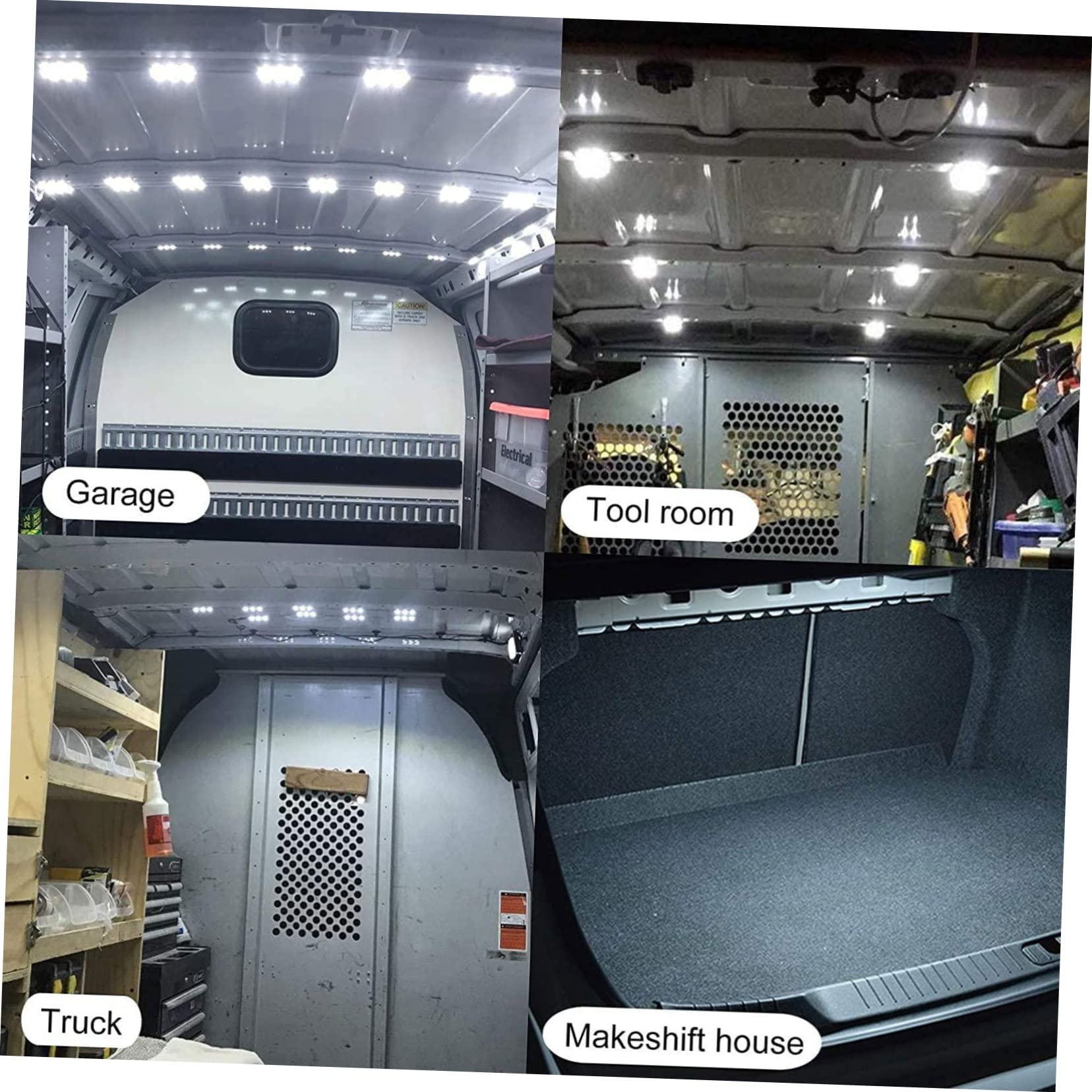 Gatuida Luz Interior LED de 12 V 48 Leds 5730, Luz Fría, para Remolque