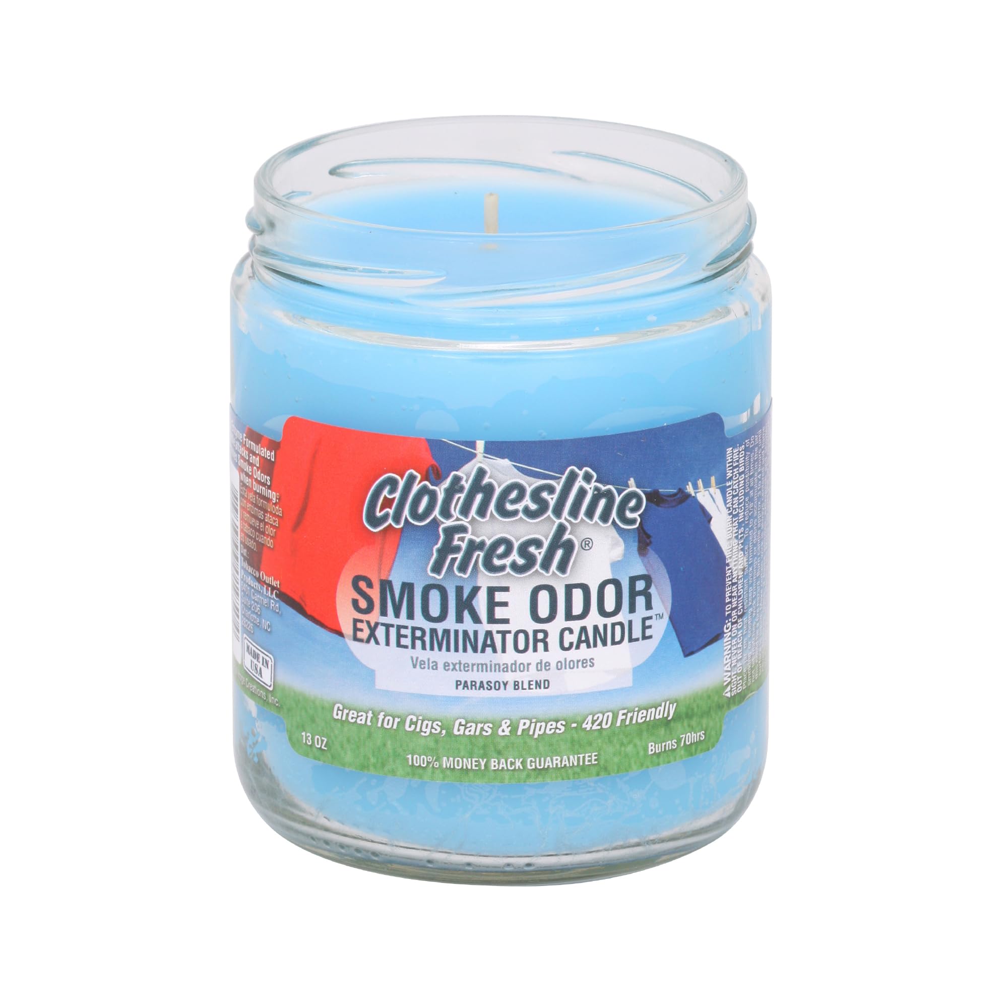 Smoke Odor Exterminator 13oz Jar Candle Clothesline Fresh