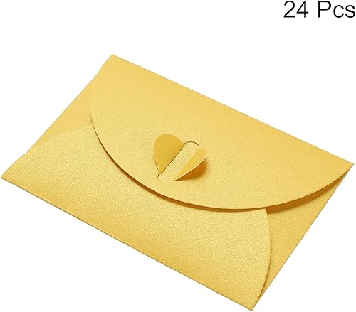 Miniatura 9 de PATIKIL Mini sobres, paquete de 24 piezas con cierre de corazón para guardar artículos pequeños, bonito regalo para bodas, fiestas de felicitación,