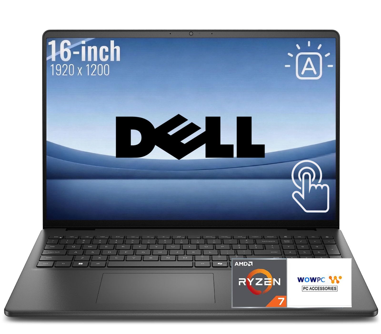 Dell Inspiron 16 2K Touchscreen Laptop – AMD Ryzen 7 7525U, 16GB DDR5, 512GB SSD, WiFi 6, USB-C, Backlit Keyboard, Copilot AI Key, Windows 11 – Ideal for Business & Students