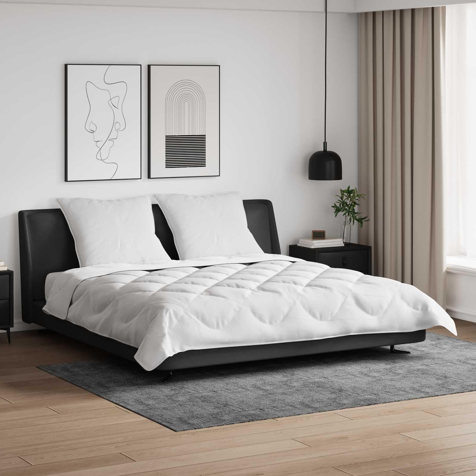 Generico Set di Piumoni 3 PCS Bianco Microfibra e Piuma D'Oca,Casa e Giardino,Biancheria,Lenzuola e Coperte,Bianco,11.36 kg,3378042