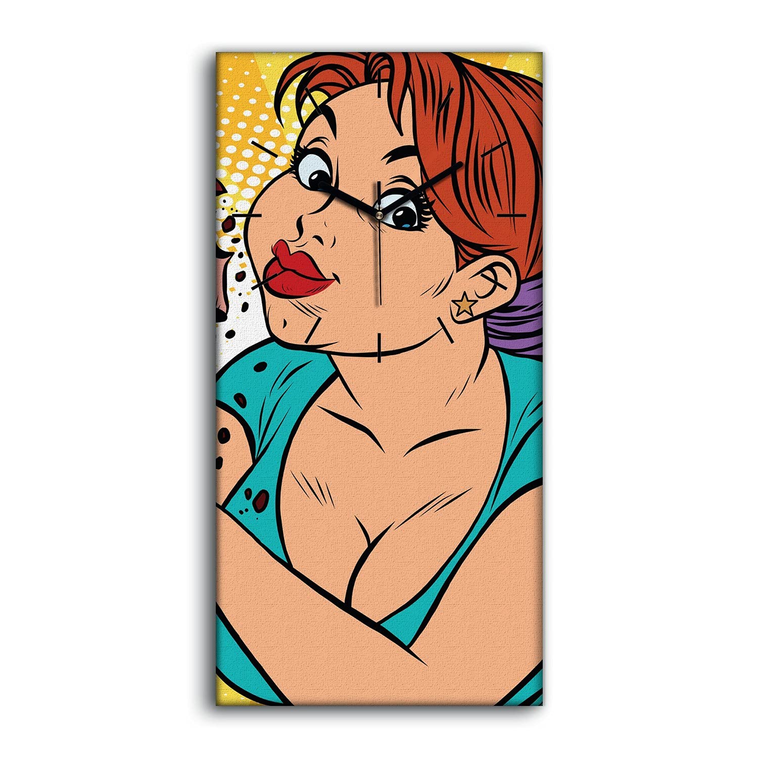 Horloge sur Toile Salon Chambre Décoration Art Moderne 30x60cm Pop Art