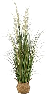 Plante d'herbe artificielle VEVOR, 47 po de fleurs de roseaux en pot, arbustes en PVC faux de qualité supérieure pour la décoration intérieure et extérieure de la maison, du jardin et du bureau, cadeau de pendaison de crémaillère, 1 paquet vert