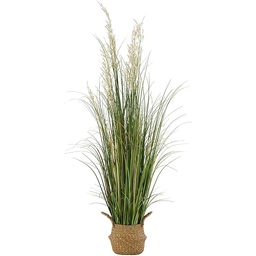 VEVOR Artificial Grass Plant, 47 inch Reed Flower Grass in Pot, Premium PVC Faux Fake Greenery Shrubs Plant for Indoor Outdoor House Home Garden Office Room Décor, Housewarming, 1 Pack Green