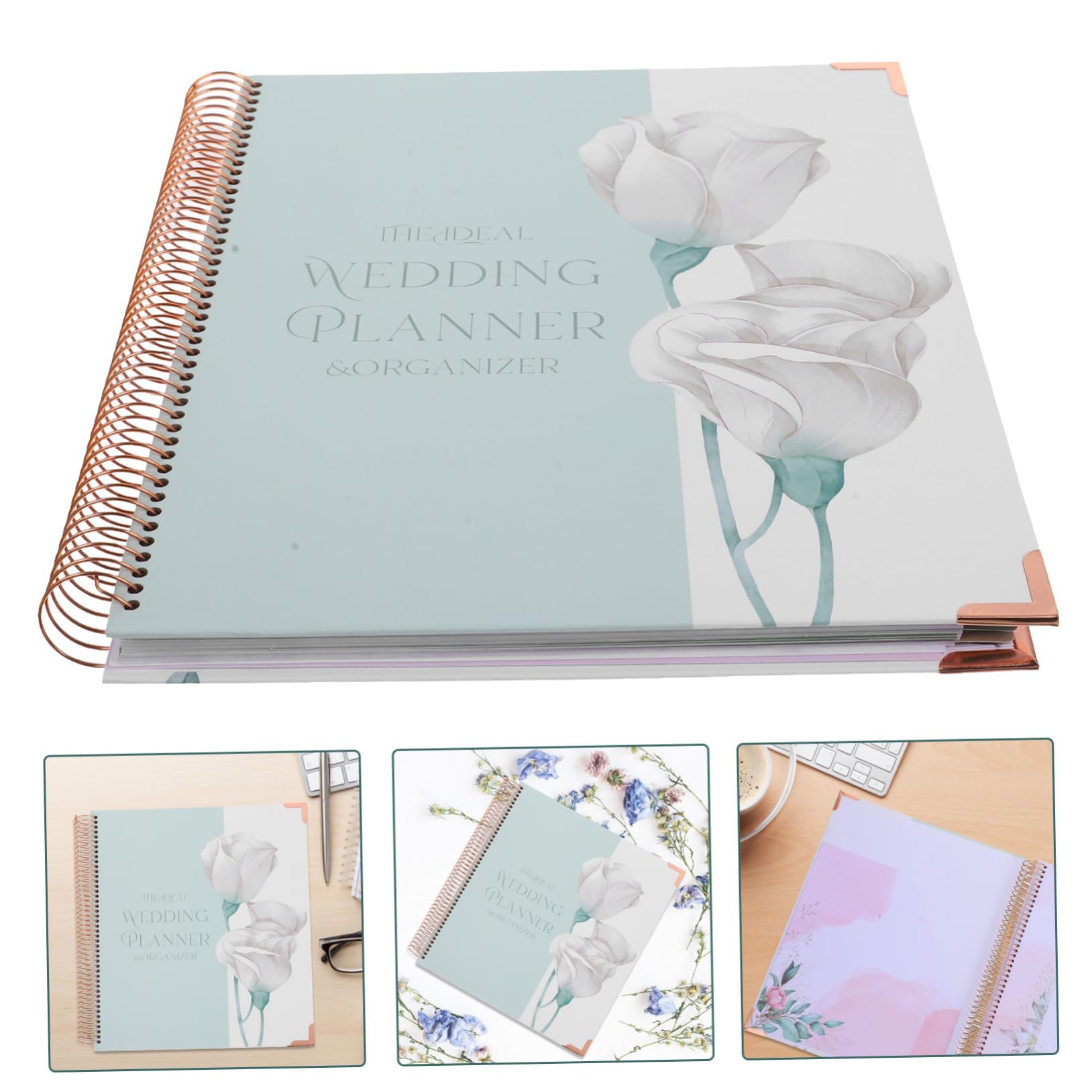 ABOOFAN Detailliertes Hochzeitsplanerbuch mit Budgetplaner und Zeitplan Wedding Journal Organizer für Braut Verlobungsgeschenk Umfassendes Notizbuch zur Perfekten Hochzeitsvorbereitung