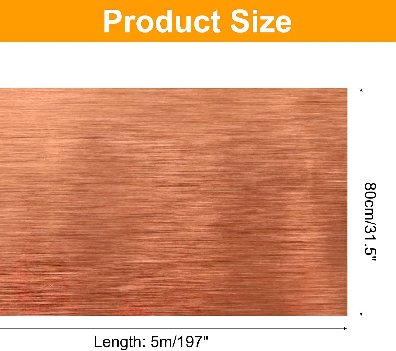 uxcell Brushed Rose Gold Contact Paper 31.5" x 197" Self-Adhesive Brushed Metal Style Wallpaper Waterproof Peel and Stick Countertops for DIY Kitchen Countertop Cabinet Bathroom