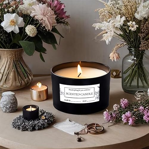 Miniatura 45 de CONNOO Paquete de 6 tarros de vela de vidrio esmerilado de 24 onzas, múltiples mechas de boca ancha, recipientes vacíos a granel para hacer velas