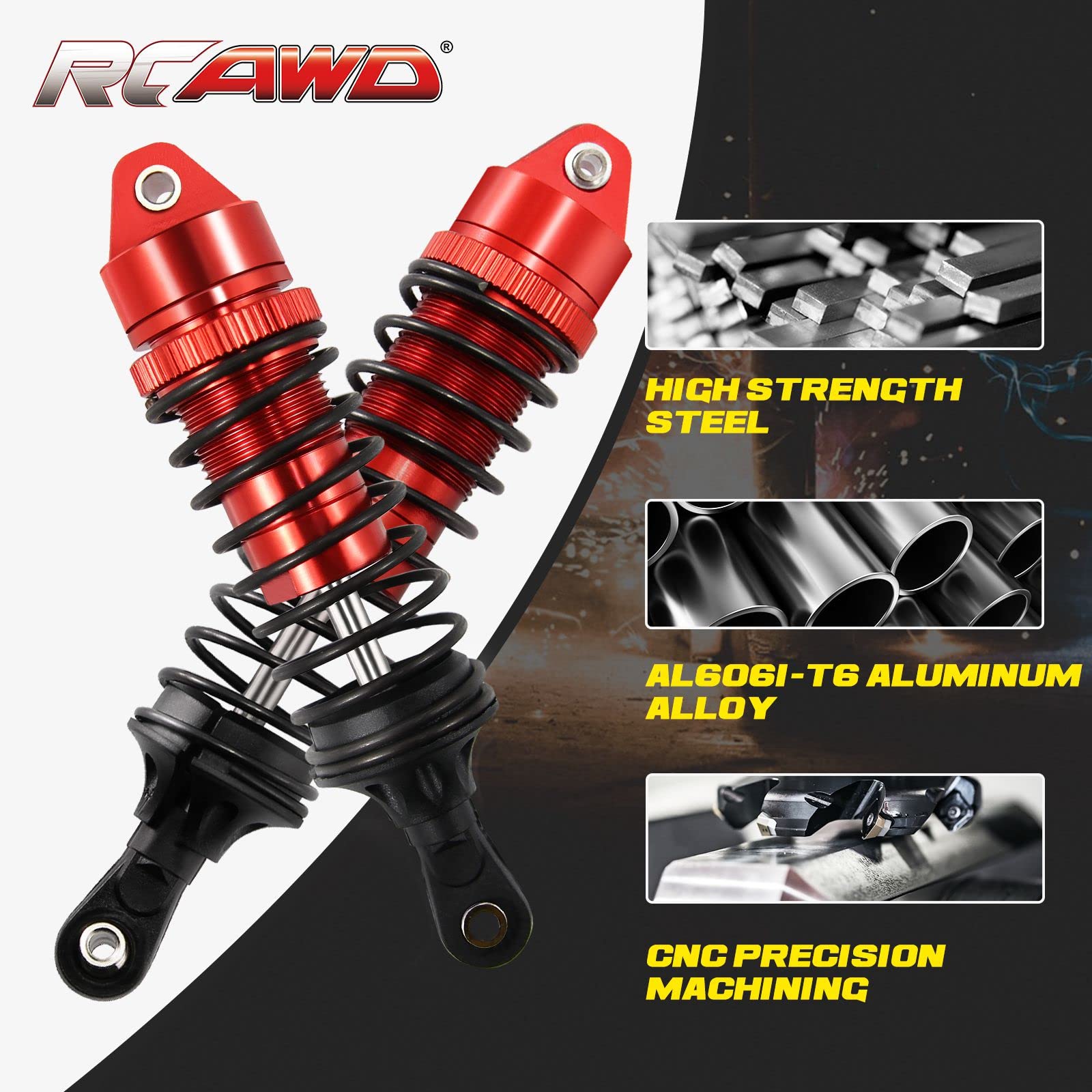 Power Hobbies Axial SCX24 Aluminum Threaded Long Travel Shocks 48mm Micro Rock Crawler (Green)