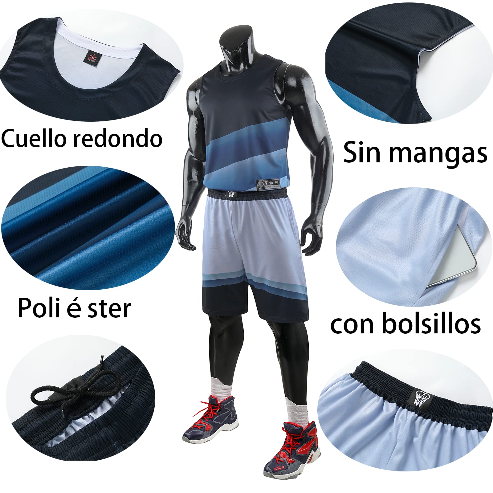 LAIFU Camiseta de Baloncesto Personalizada para niños Adultos-Playeras y Shorts de Baloncesto Personalizados