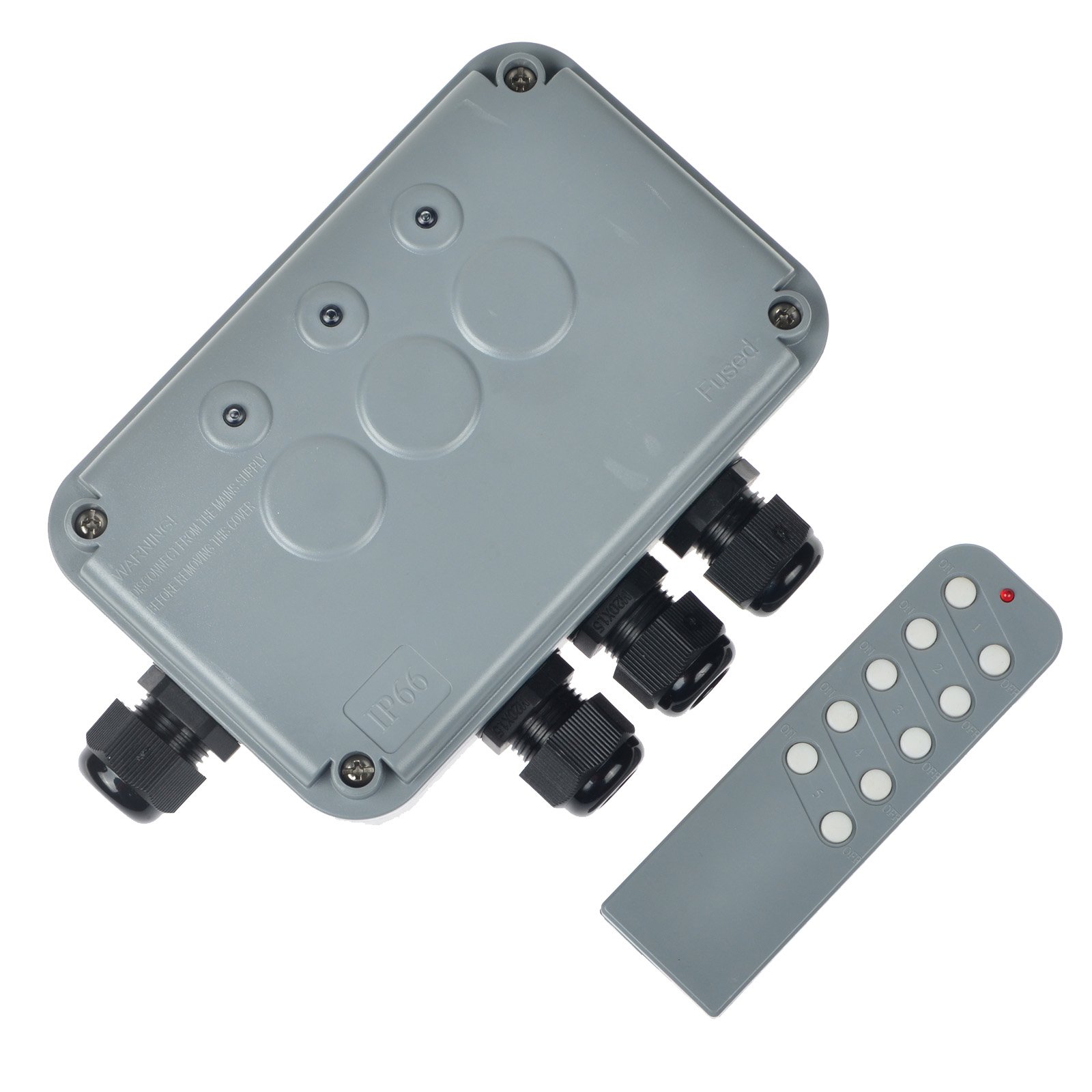 Outdoor Remote Switch Box NineLeaf 1 Pack 3 GANG 13A Junction Box, Waterproof IP66 Outdoor Electrical Surface Wiring Junction Boxes with Remote Control, Cable Gland Included, 220V 230V 240V