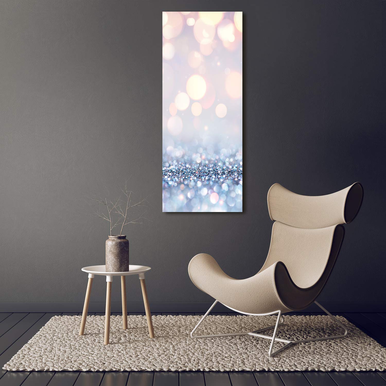 Tulup Acrylglas - 50x125cm - Bild Acrylglas Deko Wandbild Kunststoff/Acrylglas Bild - Dekorative Wand Küche & Wohnzimmer - Glänzender Hintergrund - Silber