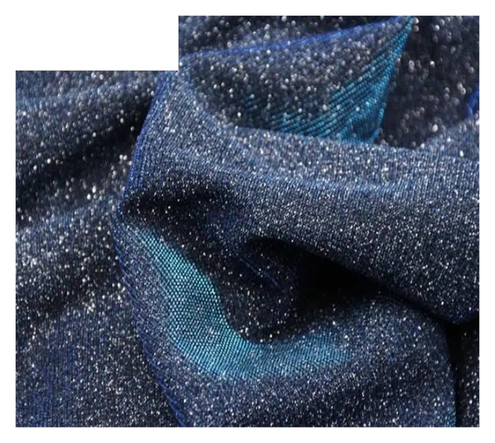 Ytbhshxz 10 Lake-Royal Blue Fabric Glitter， Fashionable Polyester Composite Glitter Fabric For Bridal Dress Decoration Multicolor 50X148cm(10 Lake-Royal Blue)