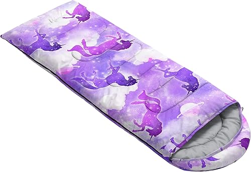 Miniatura 4 de QOOMO Saco de dormir para camping, 3 estaciones, clima cálido y fresco, ligero, saco de dormir impermeable para adultos y niños, viajes y al aire