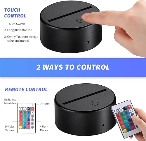 Miniatura 4 de 36 juegos de base de luz LED nocturna 3D que incluye 36 bases cuadradas de luz acrílica, 36 hojas acrílicas transparentes en blanco, 36 controles