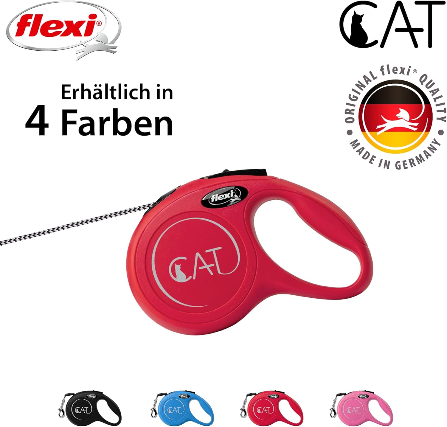 Flexi Automatic Leash New Classic Cat XS 3 M Red Line