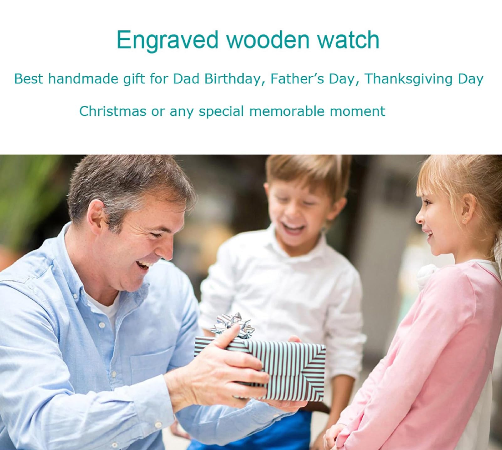Reloj de Madera Grabado para Hombre, de Madera Natural para Novios, para Marido, Hijo, Padre, ébano Natural, Personalizable, cumpleaños