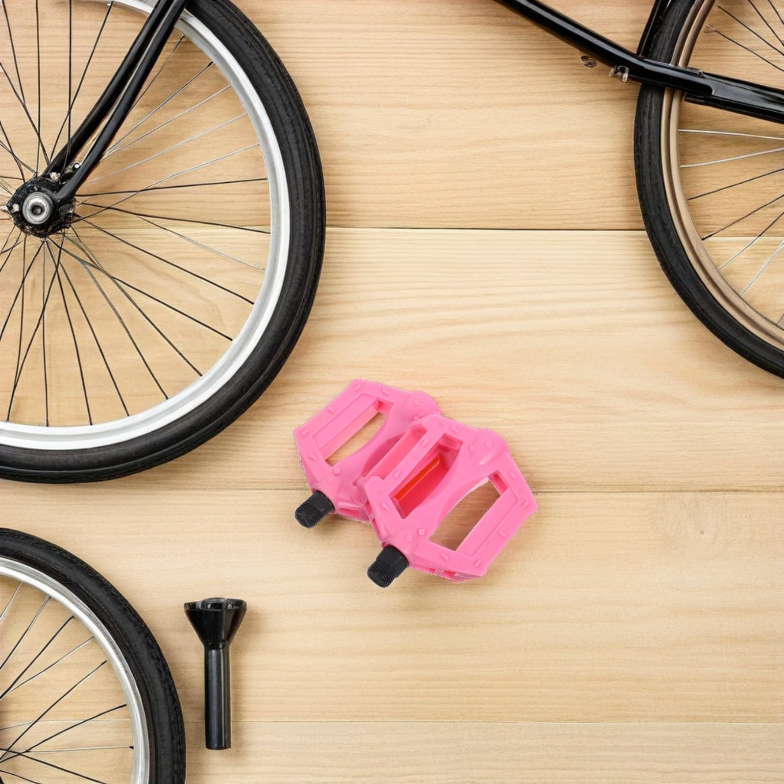 Housoutil Robuste Kinderfahrrad Pedale aus Kunststoff rutschfest Kompatibel mit Mountainbike Rosa 1 Paar Pedal mit Zentralachse für Sicheren Halt : 