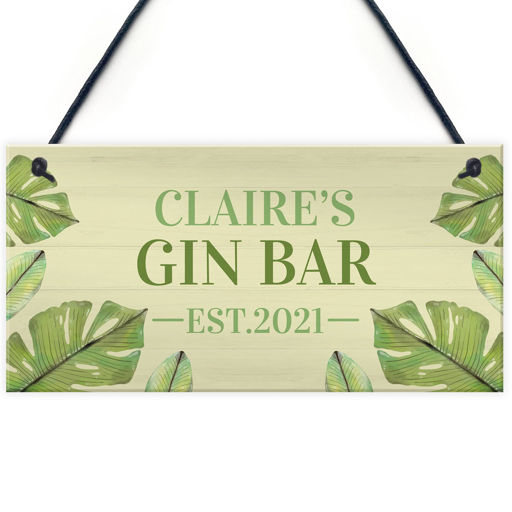 Personalised Gin Bar Sign Novelty G&T Sign Home Bar Sign Garden Summerhouse Plaque