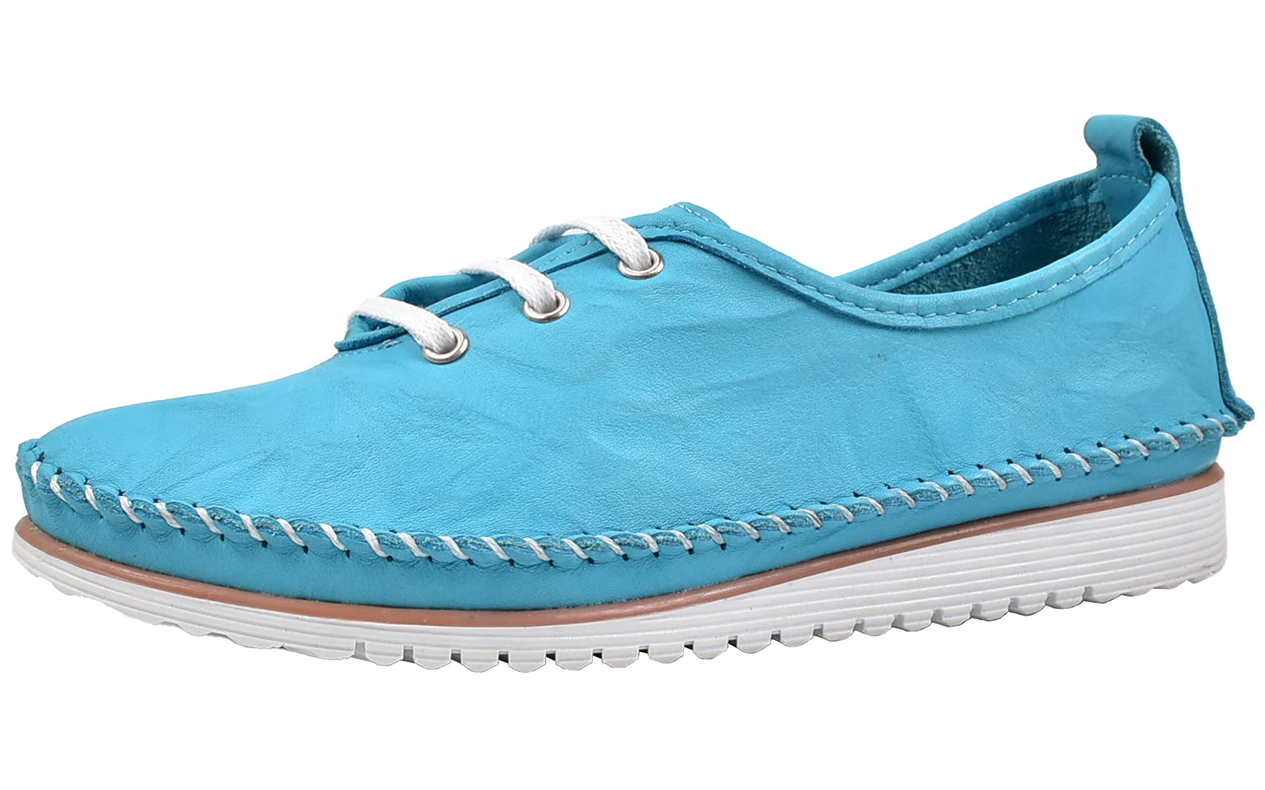 Andrea Conti Women's Lace-Up Trainers, Azure, 40 EU, Azur, 8 UK