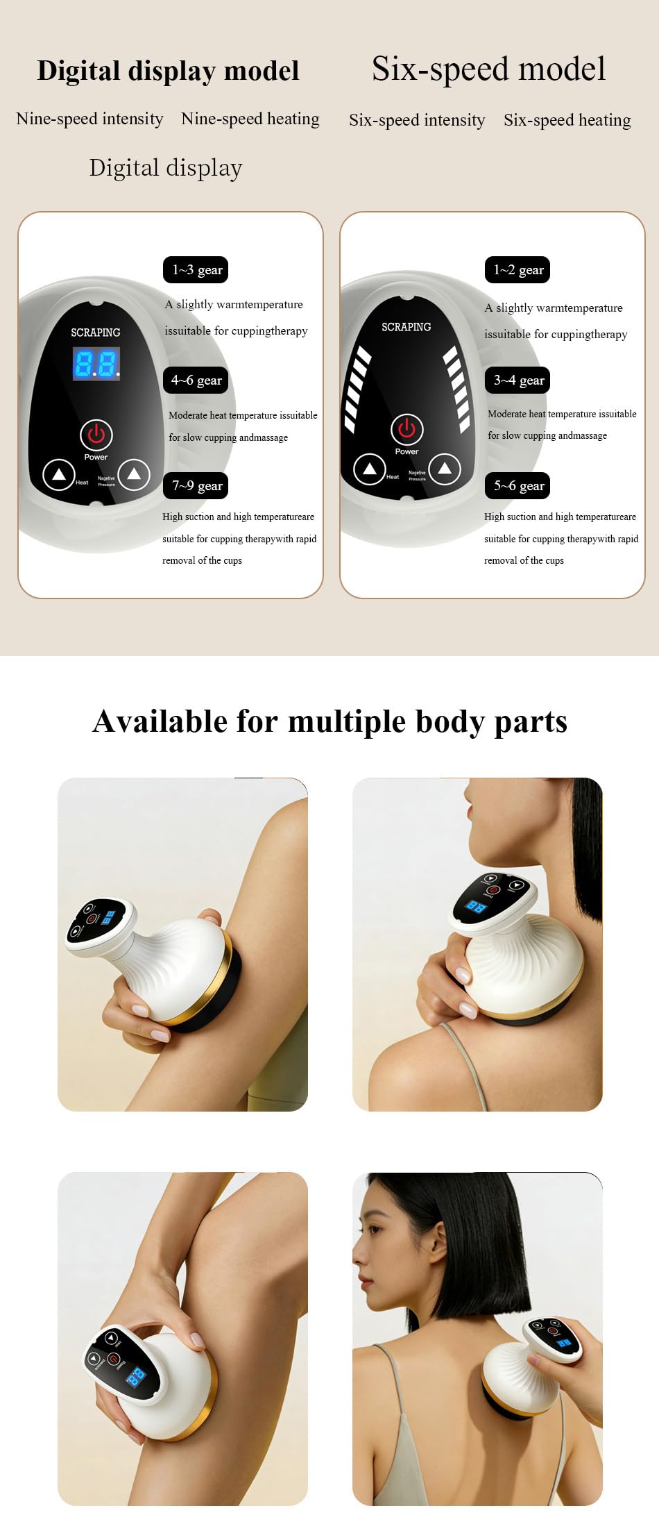 DermaQ Sculpt 3 Pro, Massaggiatore Elettrico Gua Sha E Coppettazione (B) | Coppettazione,Gua Sha, Calore,Massaggio,9 livelli, Drenaggio linfatico, Riduzione della cellulite, Senza fili, Ricaricabile