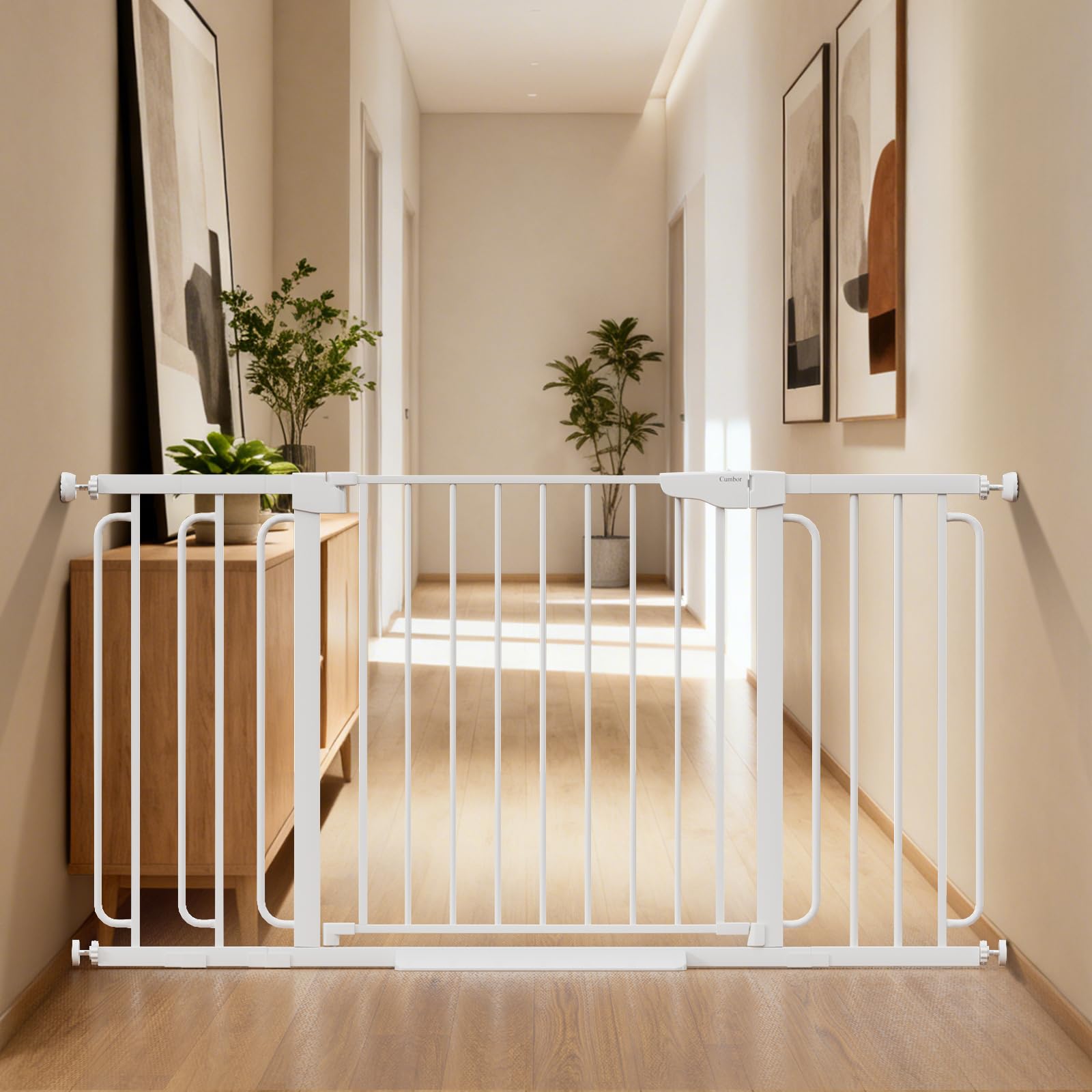 Cumbor 30-40.6 in Baby Gate for Stairs and Doorways, Dog Gate Indoor Black — Amazon image 15