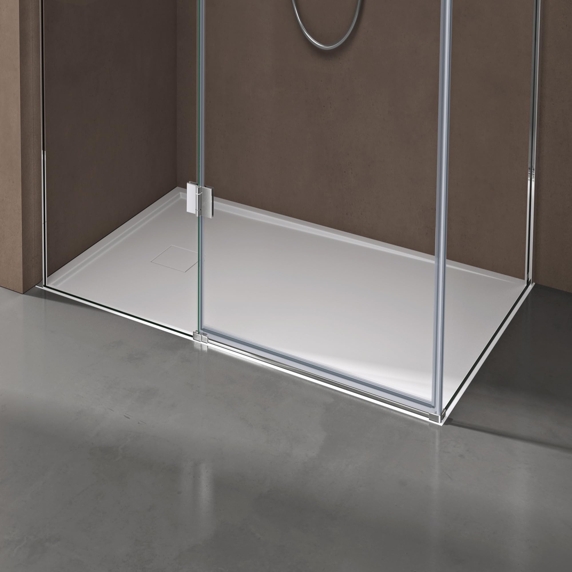 doporro Duschtasse Duschwanne 90x120x4 aus Mineralguss in Weiß Rechteckig