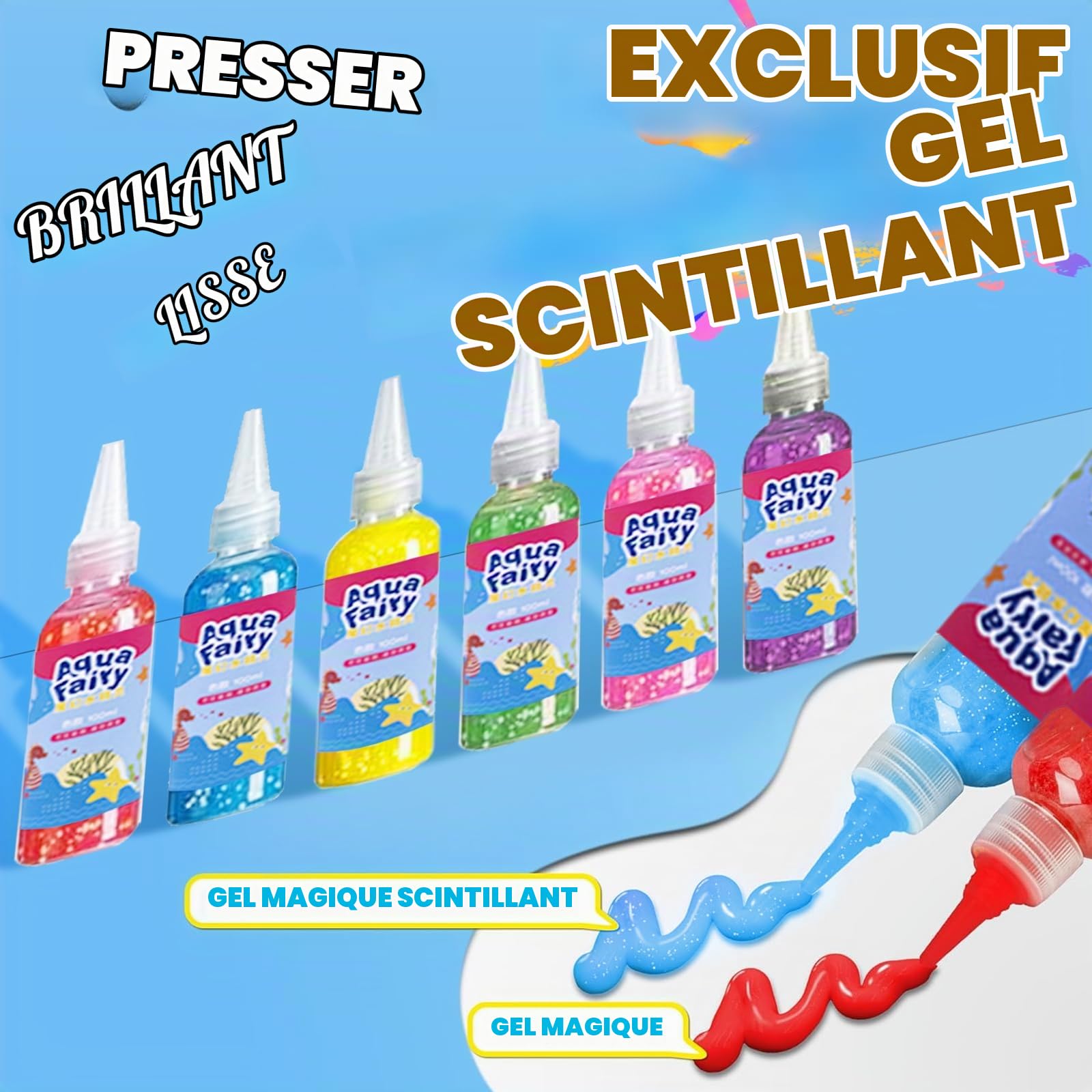 Balakaka Aqua Gelz Set avec 20 Bouteilles de Gel Coloré, Magic Water elf avec 18 Moule/Aquarium, Gels Magiques 3D CréAtifs pour Enfants Cadeau 5 6 7 8 9