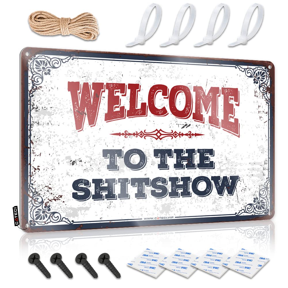 Statue Tavern Vintage Poster - Welcome To The Shitshow Graduation Rustic Wall Hanging(30X40CM)