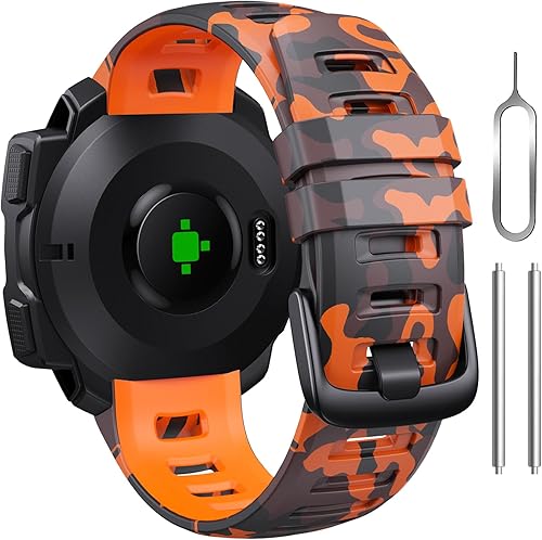 Bandkids Correa de camuflaje de 0.866 pulgadas para reloj Garmin Instinct, correa de repuesto de silicona suave e impermeable para Garmin Instinct
