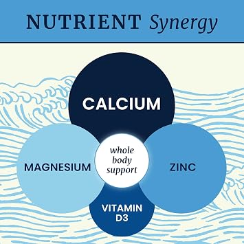 Calcium Magnesium Zinc D3 Supplement | Strong Bones, Healthy Teeth & Immune Support | Calcium Citrate Magnesium and Zinc with Vitamin D3 | 4-in-1 Cal Mag Supplement | 90 Tablets (1 Month Supply)