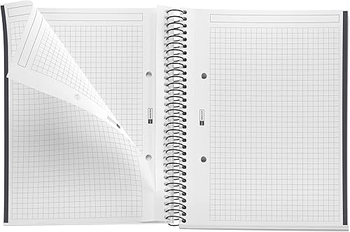 Miniatura 3 de Miquelrius - Be Eco - Cuaderno A5, 80 hojas, 3.17 ozm, 0.197 x 0.197 in, cuadrícula, 1 tira de color, tapa dura, mensajes antracita