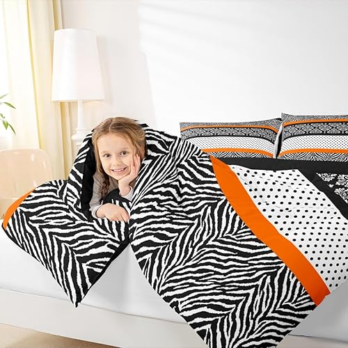 Miniatura 212 de Castle Fairy Juego de ropa de cama con estampado de cebra, tamaño matrimonial, juego de edredón de animales de África y vida silvestre, juego