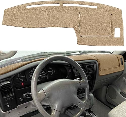 Tapete de cubierta de tablero personalizado para Toyota Tacoma 1998-2004, protector de alfombra para salpicadero F83 (98-04 beige)