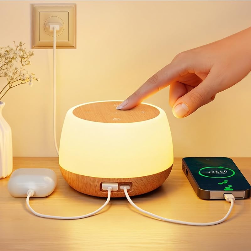Görvitor érintésérzékeny asztali lámpa USB töltéssel, 8 szín, dimmer, éjszakai fény