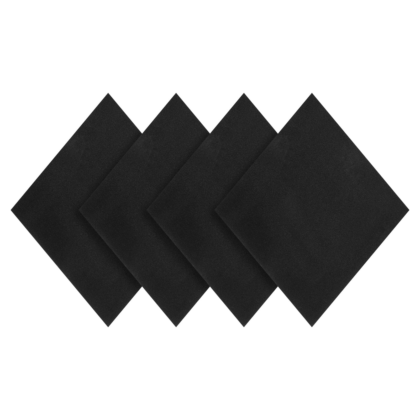 PATIKIL Adhesive Foam Padding, 4pcs 150 x 150 x 1.5mm Closed Cell Foam Sheet Neoprene Rubber Self Stick Anti-Slip Pads for Furniture Cars Speakers Keyboards Door Frame Gaps, Black