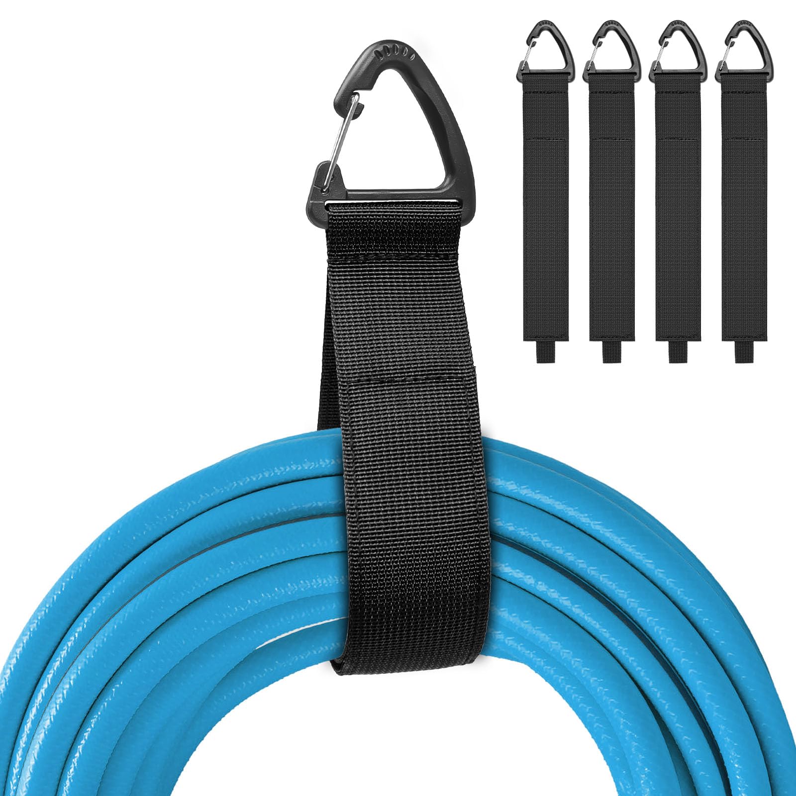 Pack of 4 Extension Cable Organiser & Hanger, Flexible Straps with Triangle Buckle for Cables, Ropes, Hoses, up to 22 kg, Organisation and Storage in Home, Garage and Workshop