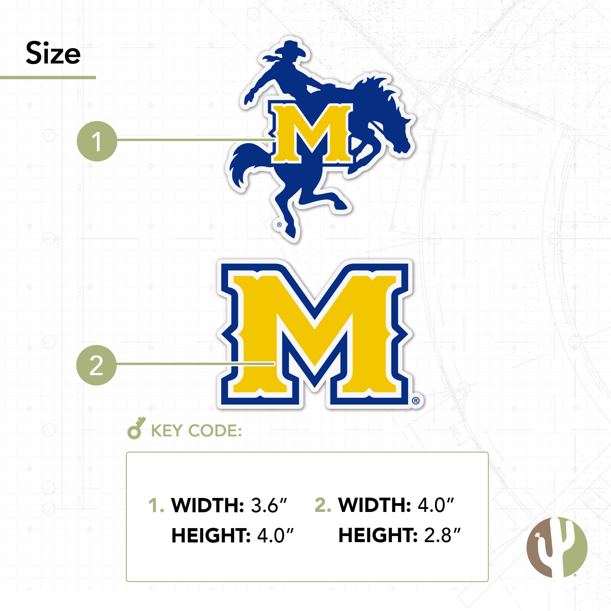 McNeese State University NCAA Sticker Decal Set – Officially Licensed Vinyl Decals For Laptop, Car, Water Bottle (4 Inch)