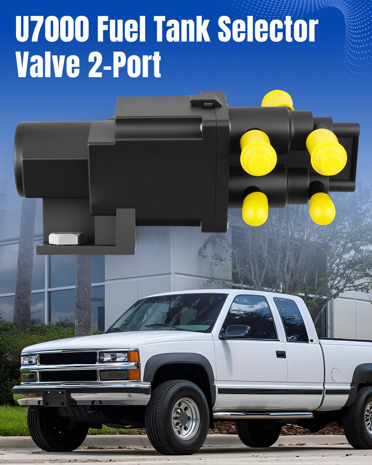 U7000 Fuel Tank Selector Valve 2-Port Fits for Chevy Dual-Tank, for GMC for Ford Trucks/Vans 1974-1995 – Durable Replacement Fuel Switch Valve